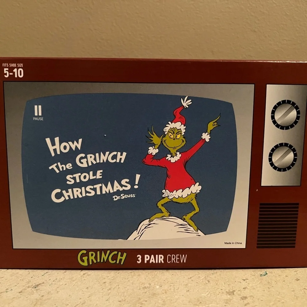Grinch Christmas Crew Socks Set of 3